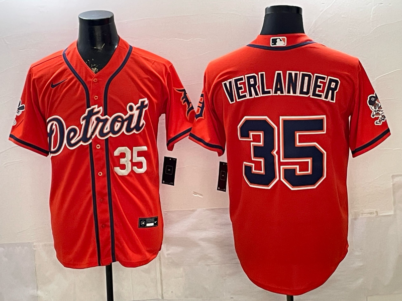 Men Detroit Tigers #35 Verlander orange Game Nike MLB Jersey0321009